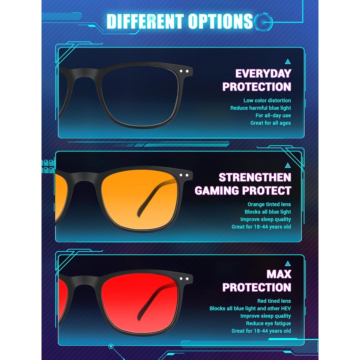 Gafas TIJN para dormir con lentes rojos y bloqueo luz azul