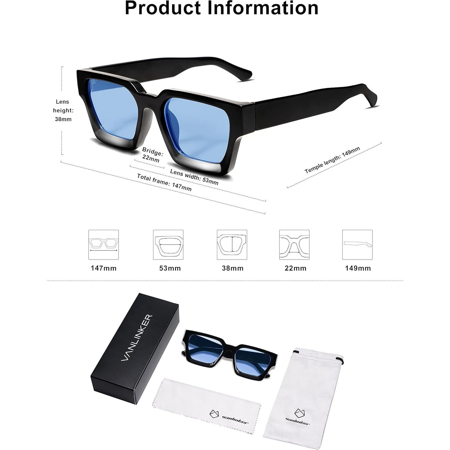 Gafas de Sol Vanlinker VL9731 Cuadradas UV400 Unisex