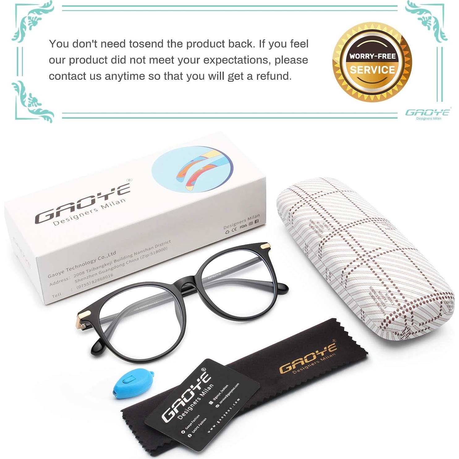 Gafas anti luz azul Gaoye GY1688 marco retro redondo