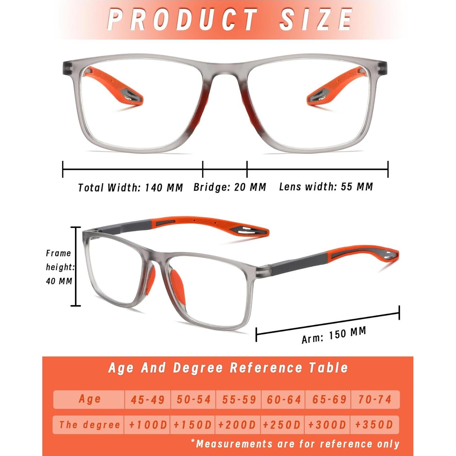 Gafas de Lectura Deportivas Hubeye TR90 3 Pares +1.75