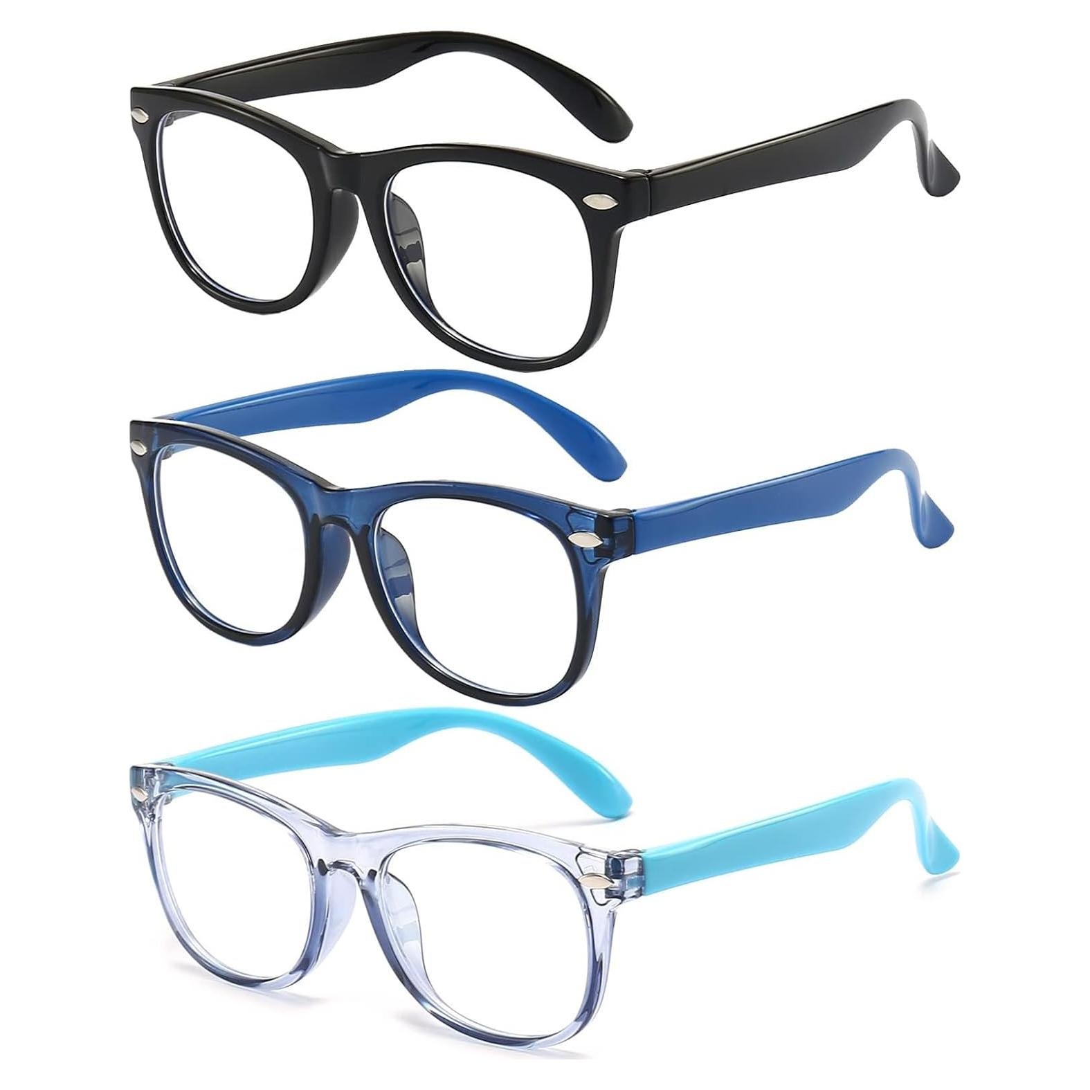 Paquete de 3 Gafas Bloqueadoras de Luz Azul FANNYGO Niños 3-9 Años