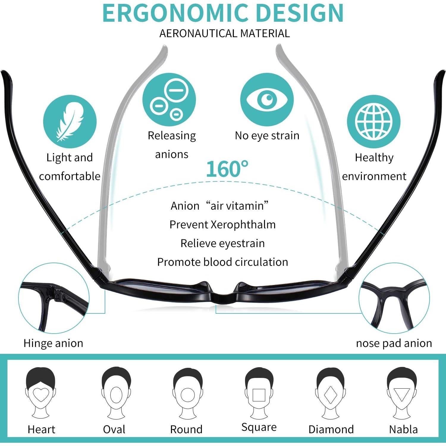 Gafas de luz azul Okany para niños 3 paquetes anti-fatiga