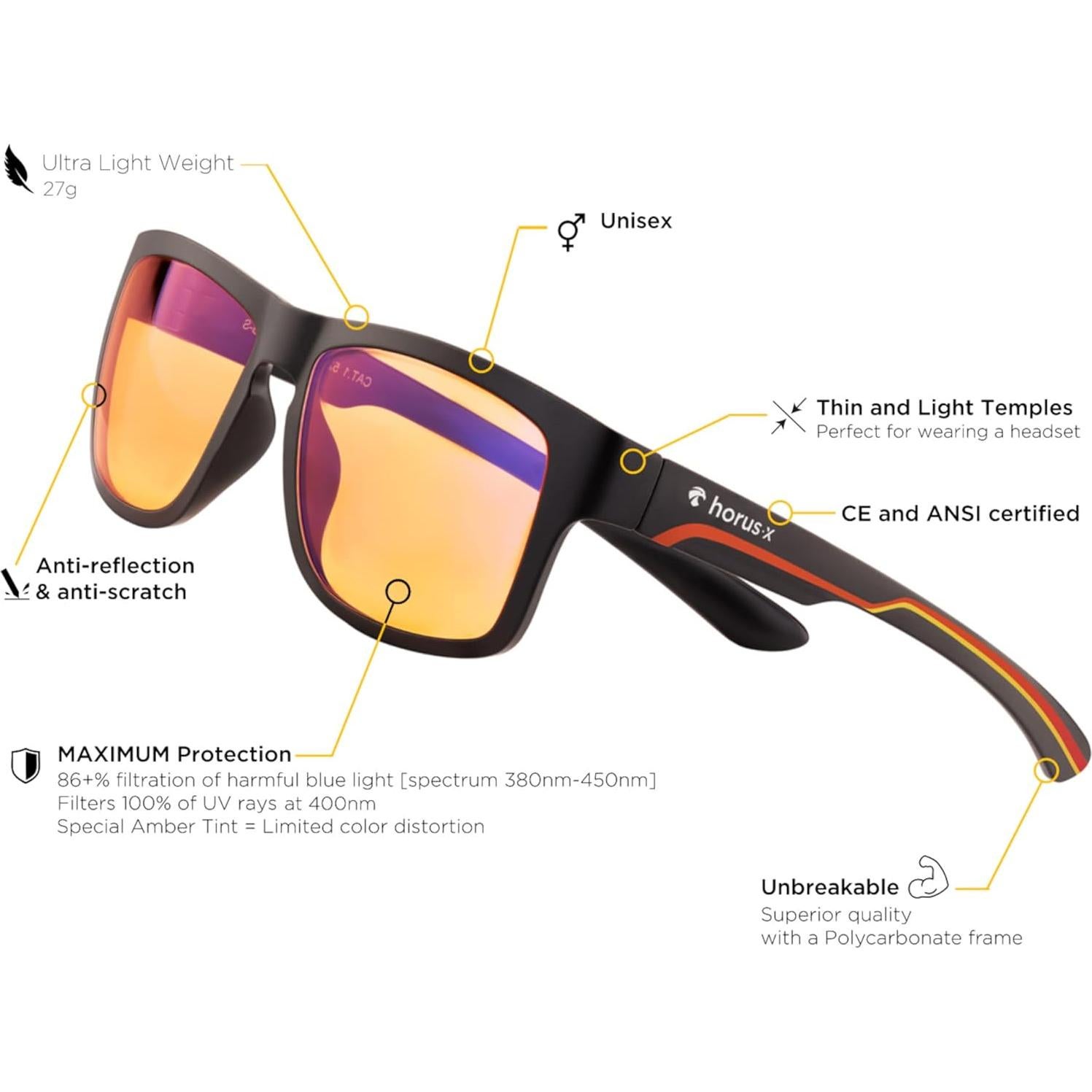 Gafas Horus X Ámbar para Niños | Bloqueo Luz Azul