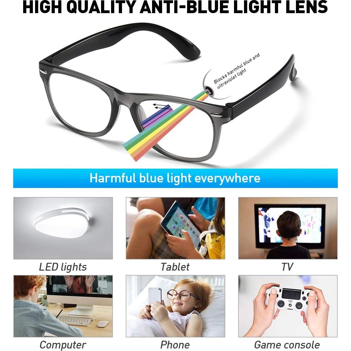 Gafas bloqueadoras luz azul DYLB para niños 3-10 años