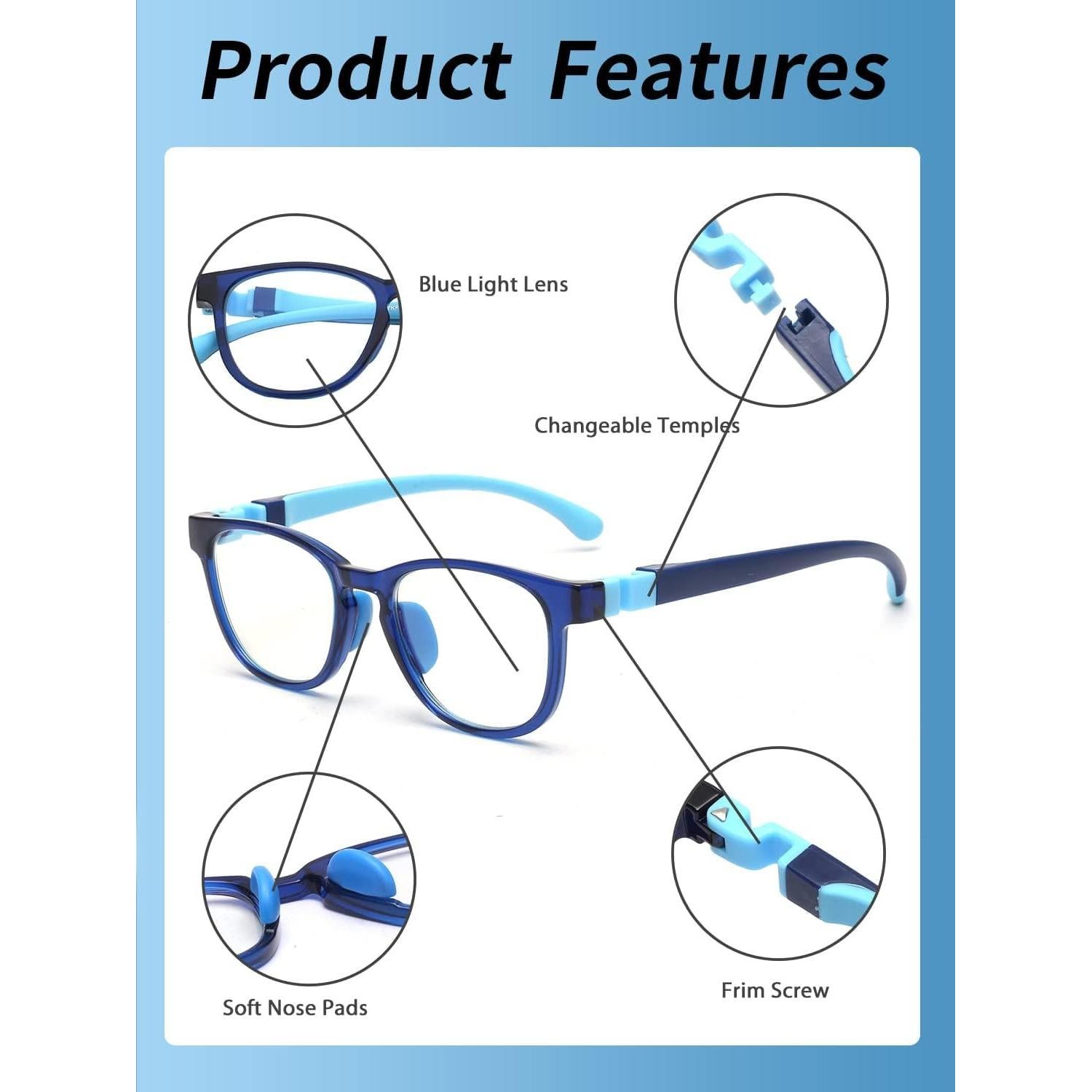 Gafas de Luz Azul JM para Niños 3-10 Años TR90