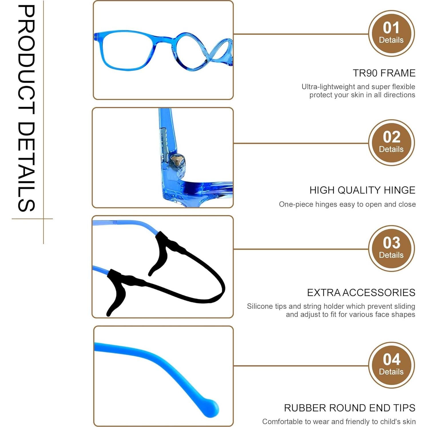 Gafas Anti Luz Azul ANDWOOD Niños 3-12 Años Cuadradas