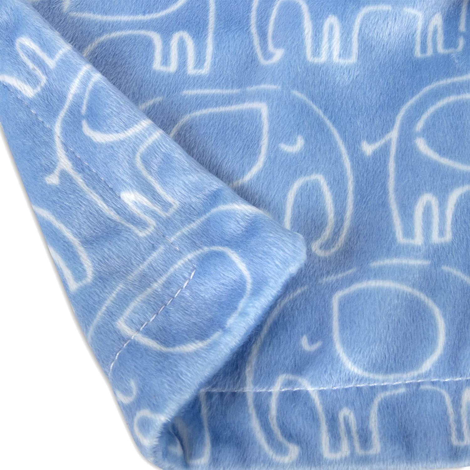 Manta Minky Elefante Azul Esenciales para Bebés Cuna