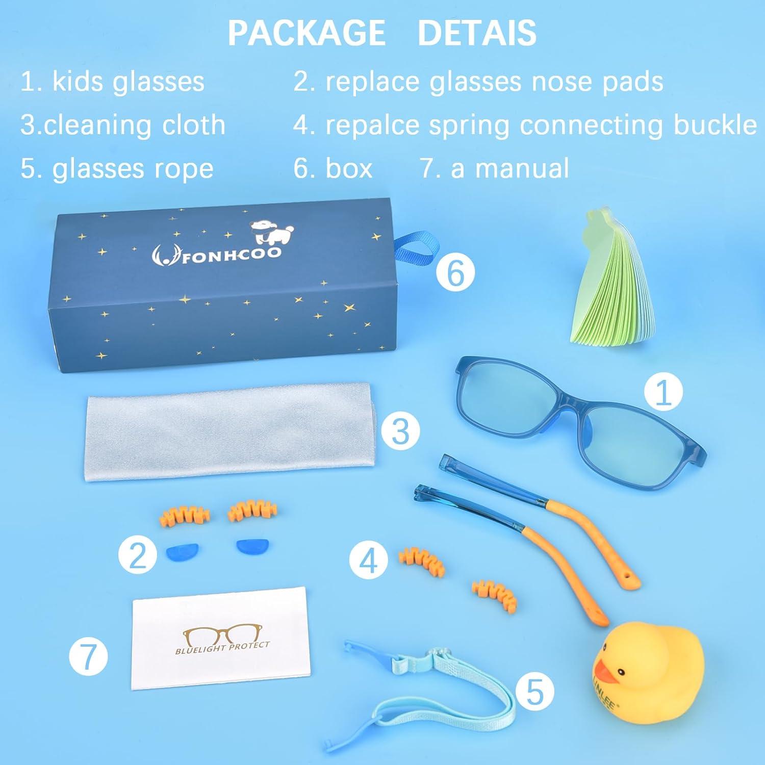 Gafas bloqueadoras luz azul FONHCOO para niños, marco irrompible