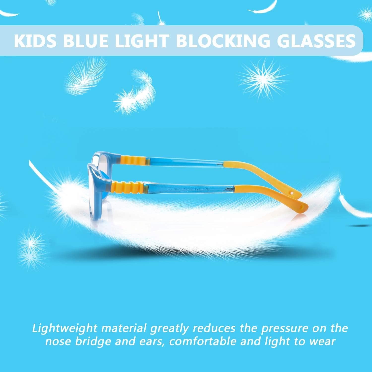 Gafas bloqueadoras luz azul FONHCOO para niños, marco irrompible