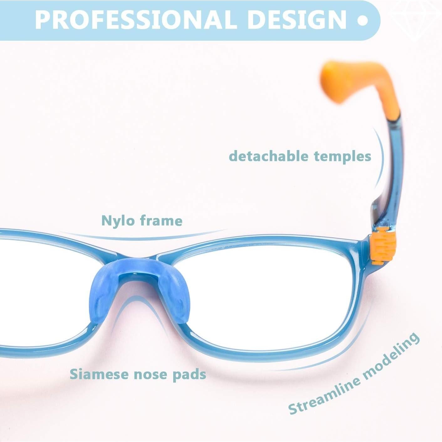 Gafas bloqueadoras luz azul FONHCOO para niños, marco irrompible