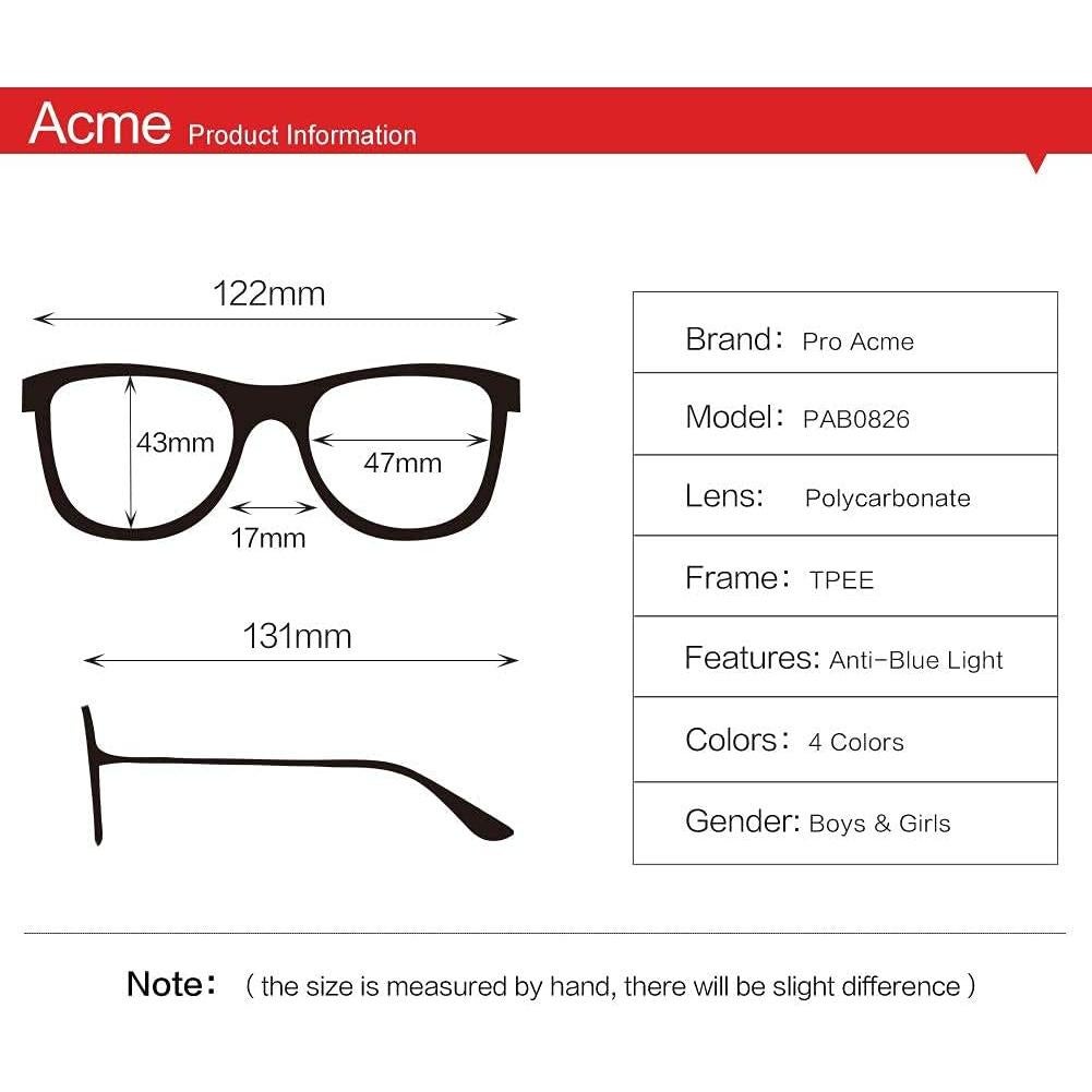 Gafas Acme para Niños - Bloqueo Luz Azul - Marco Irrompible