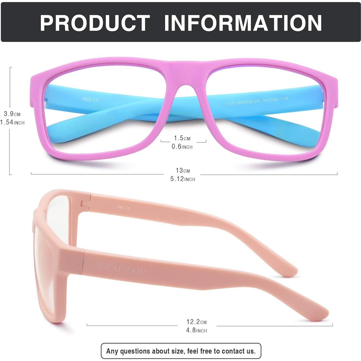 Gafas bloqueadoras luz azul DEAFRAIN 2 pares UV400 niños