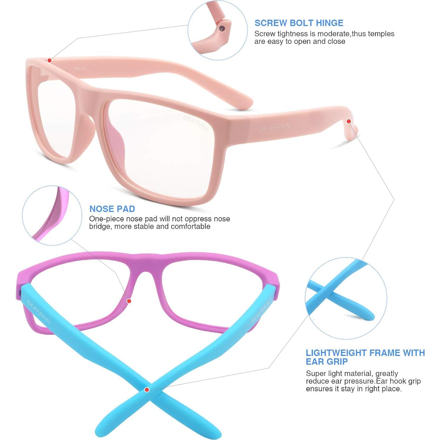 Gafas bloqueadoras luz azul DEAFRAIN 2 pares UV400 niños