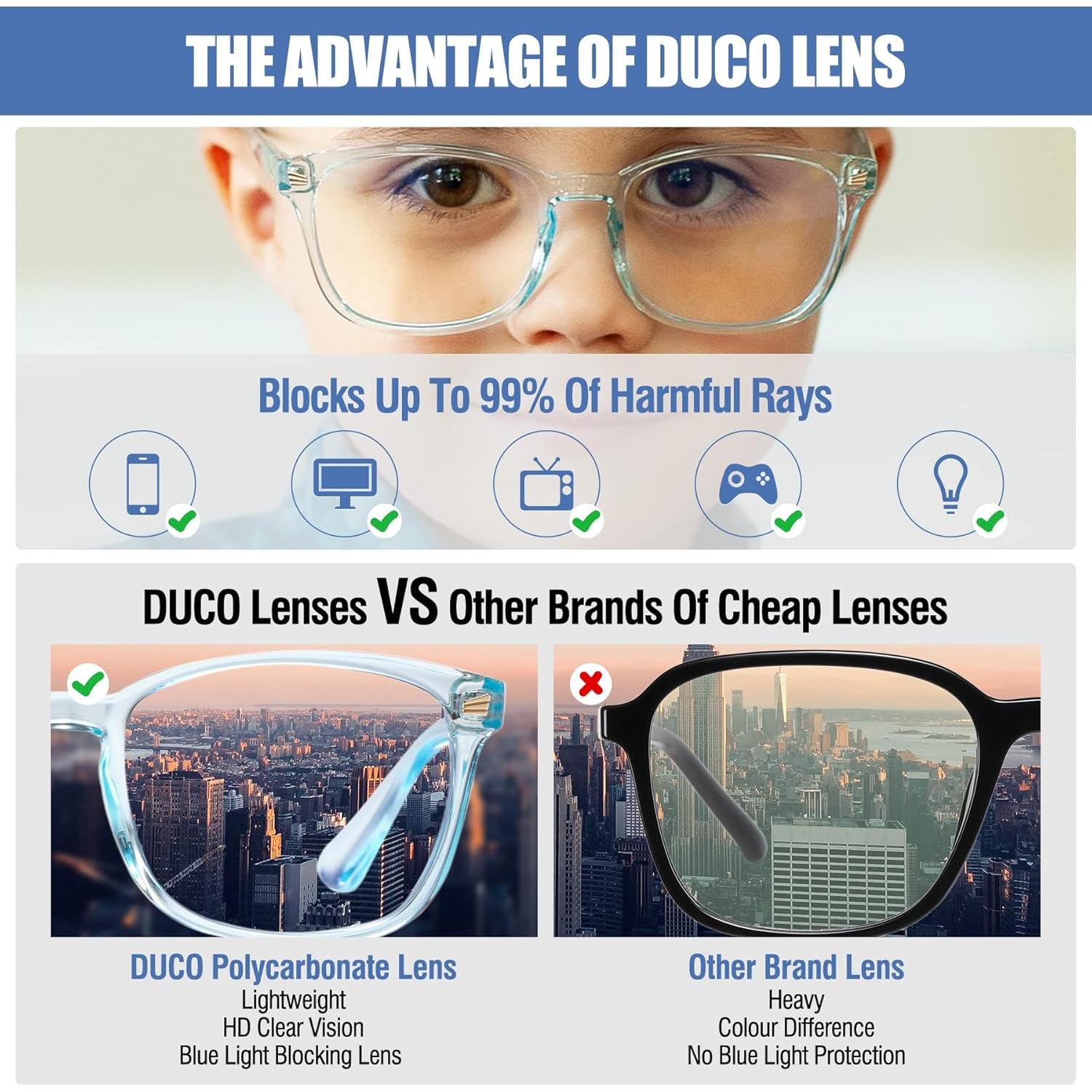 Gafas de luz azul DUCO K028 para niños 6-10 años