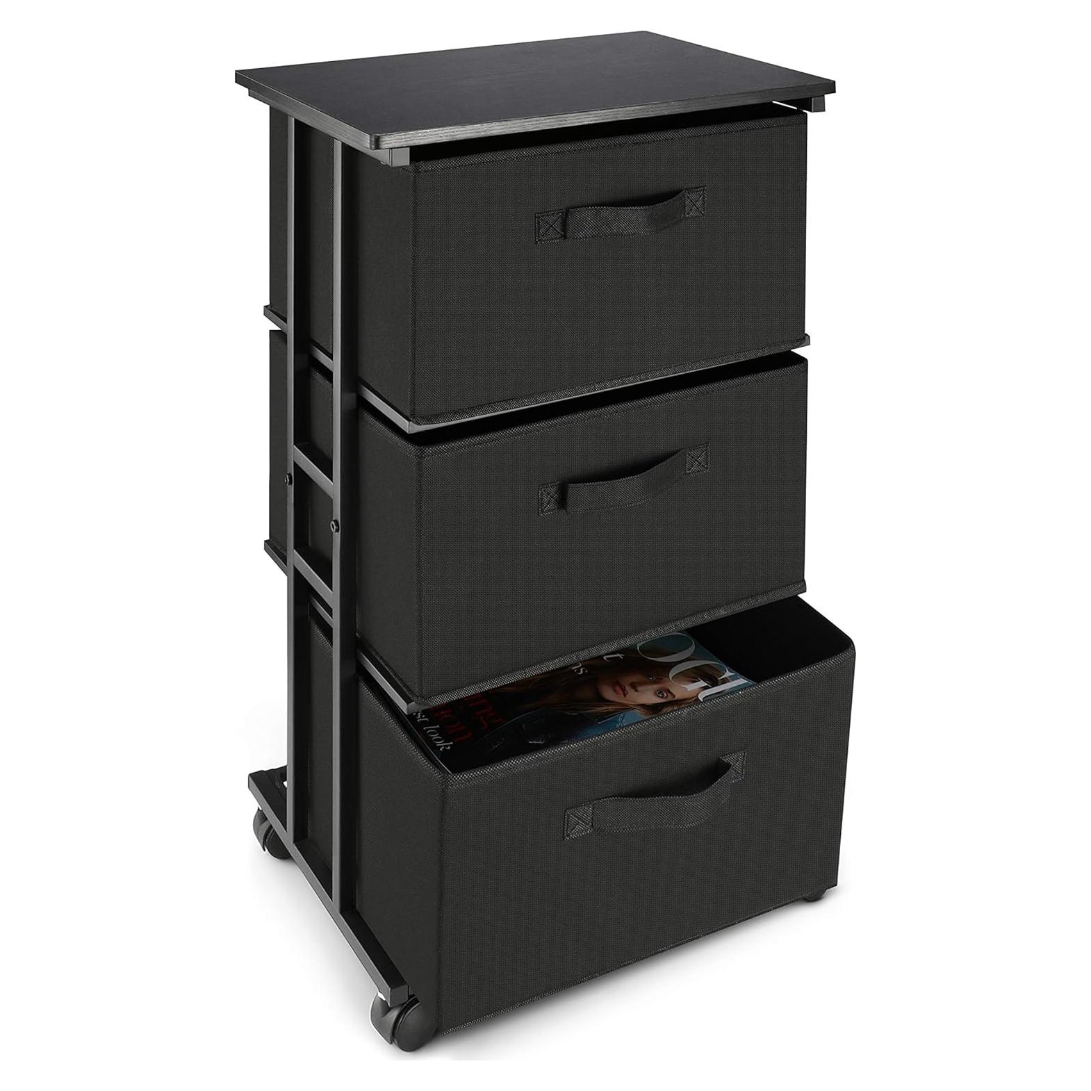 Cajonera MAX Houser 3 Cajones Almacenamiento Negro