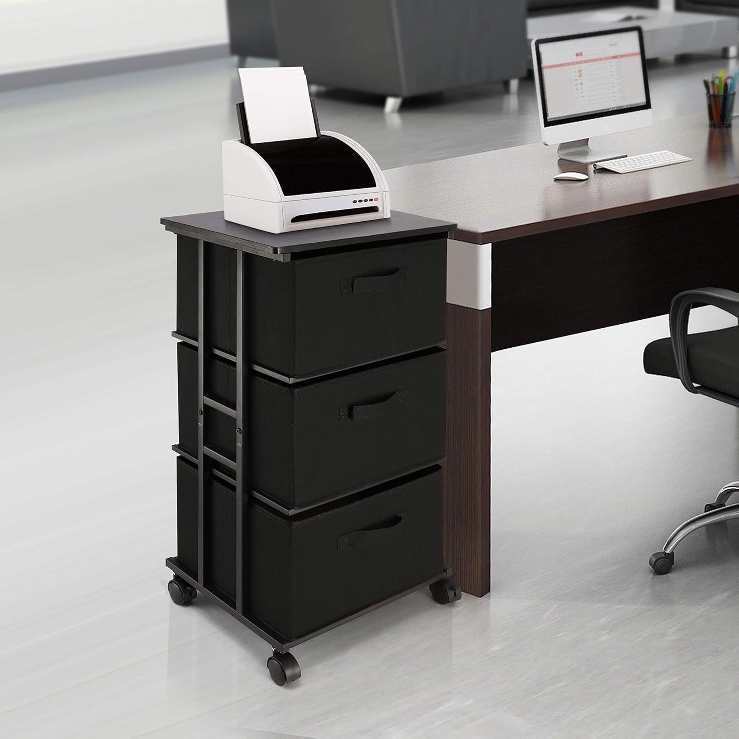 Cajonera MAX Houser 3 Cajones Almacenamiento Negro