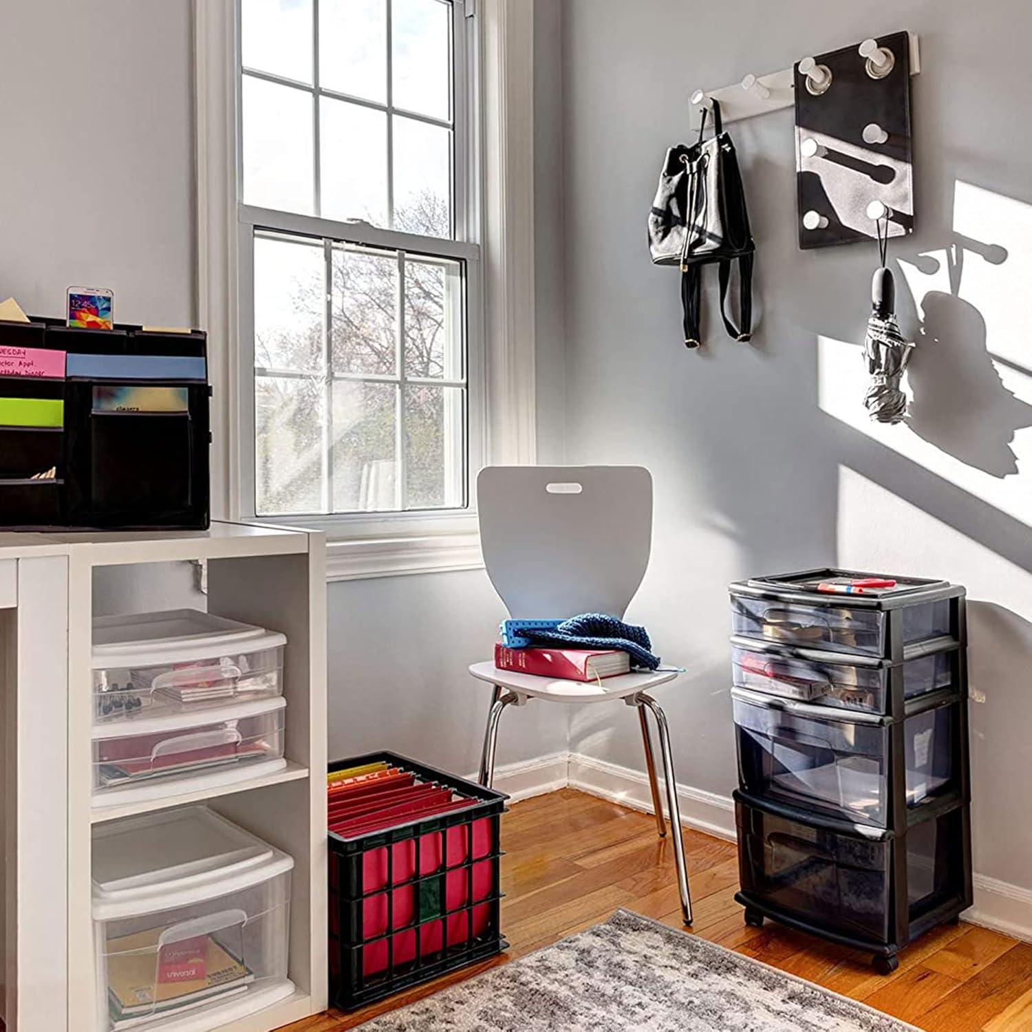 Carro Organizador HOMZ 4 Cajones Plástico Negro 3.37 kg