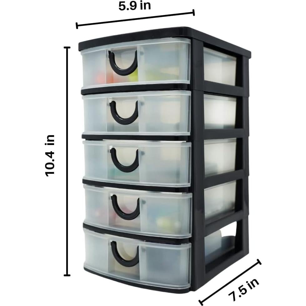 Organizador Massca de 5 Cajones Plástico Transparente