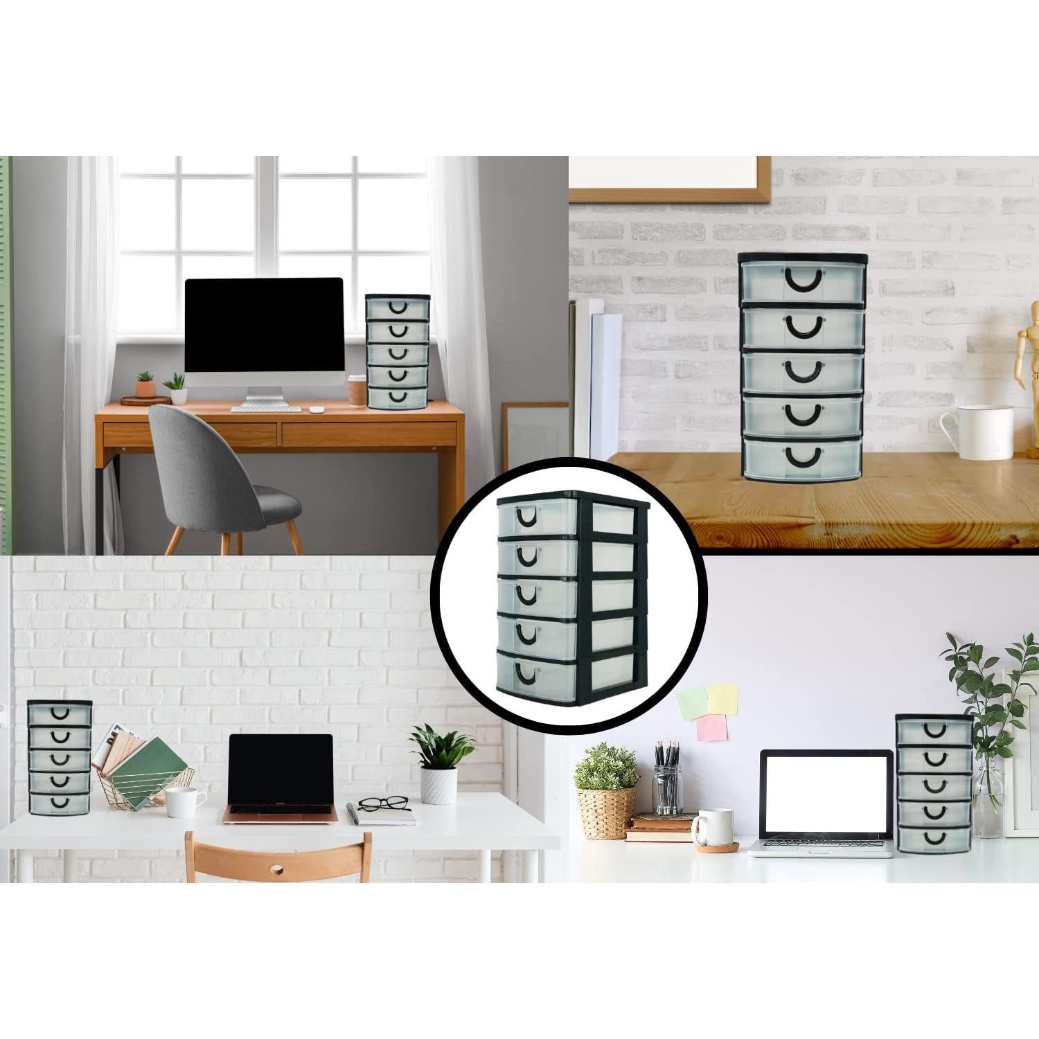 Organizador Massca de 5 Cajones Plástico Transparente