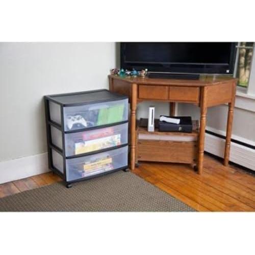 Carro de Almacenamiento ArgustZa Negro 3 Cajones 61 cm