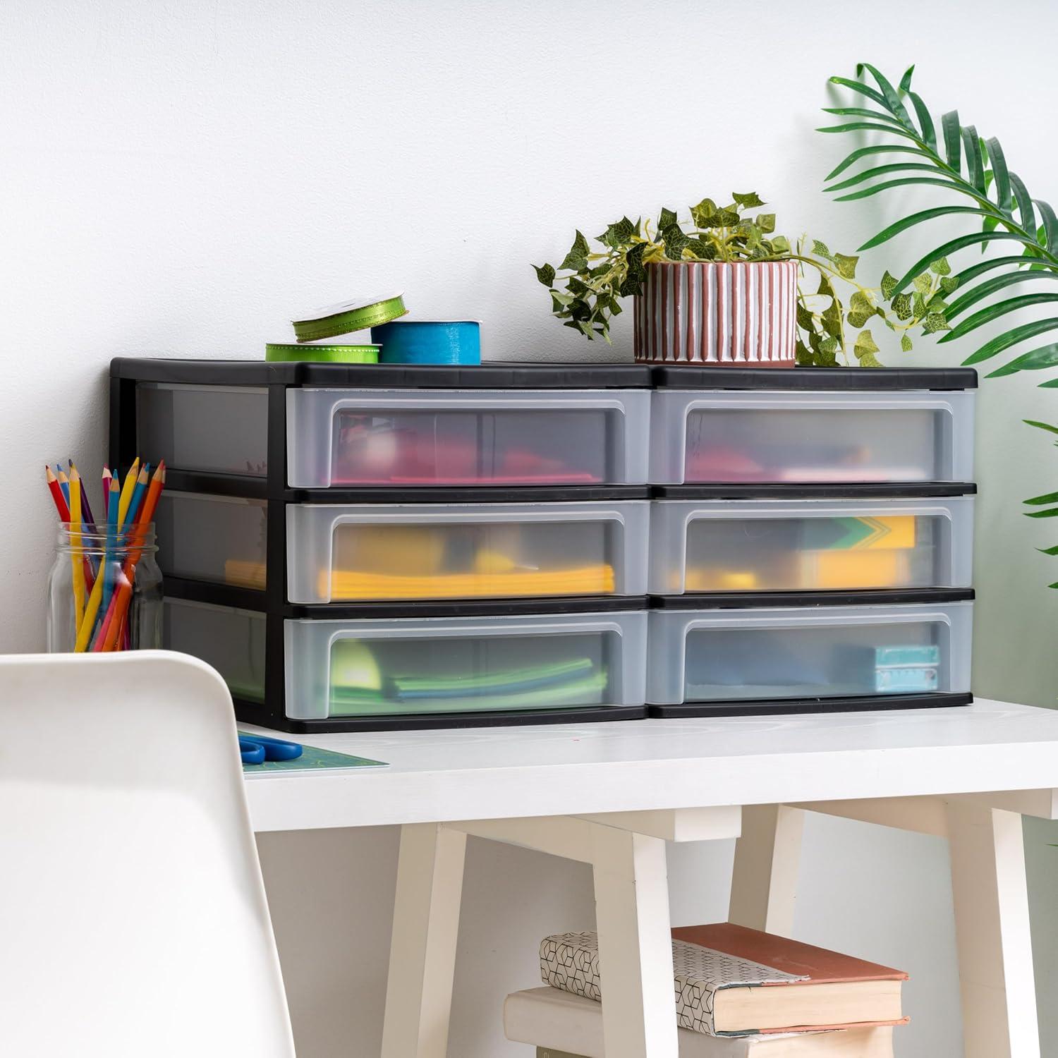 Organizador de Escritorio IRIS USA 3 Cajones Mediano Negro