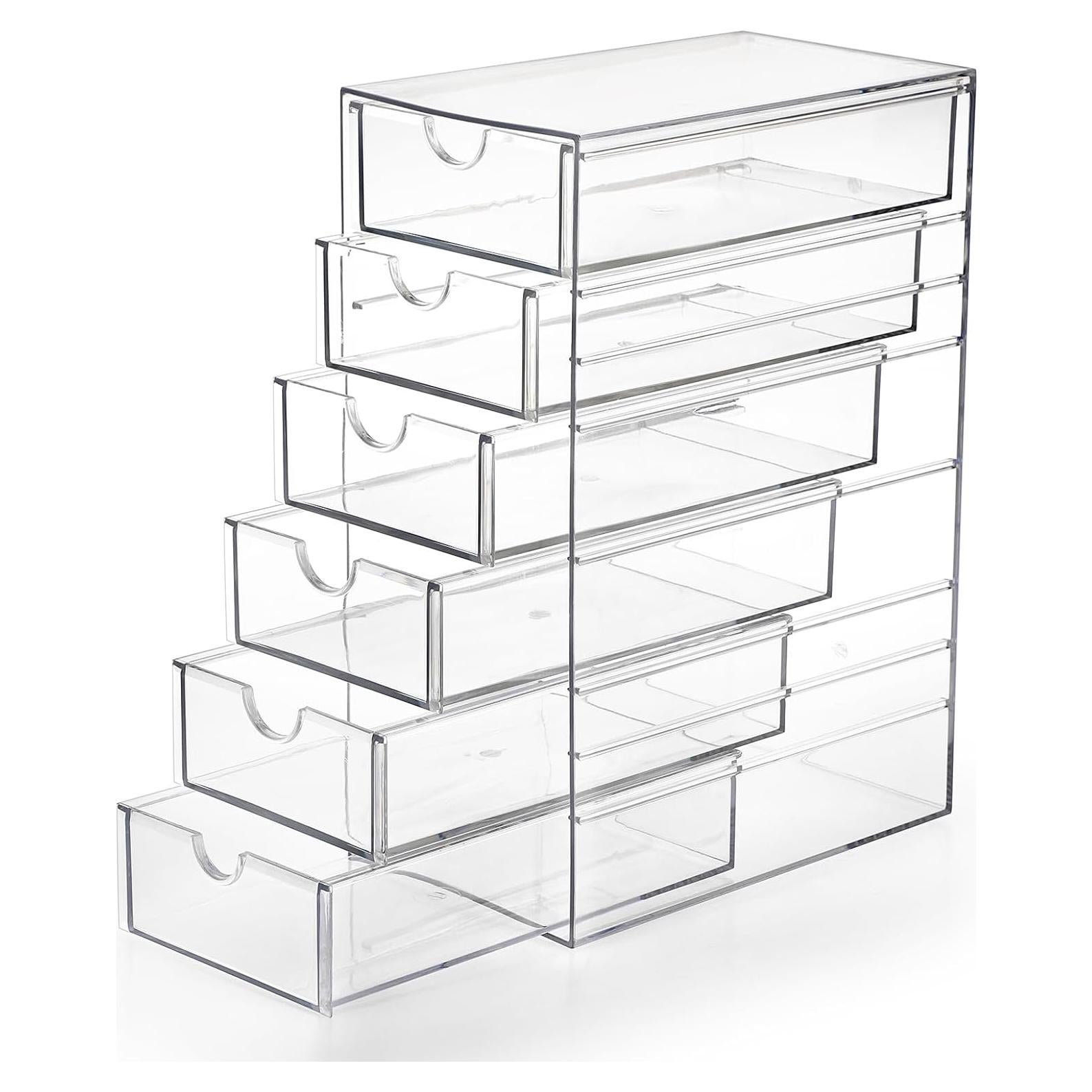 Organizador de Cajones Hipiwe 6 Cajones Plástico Transparente