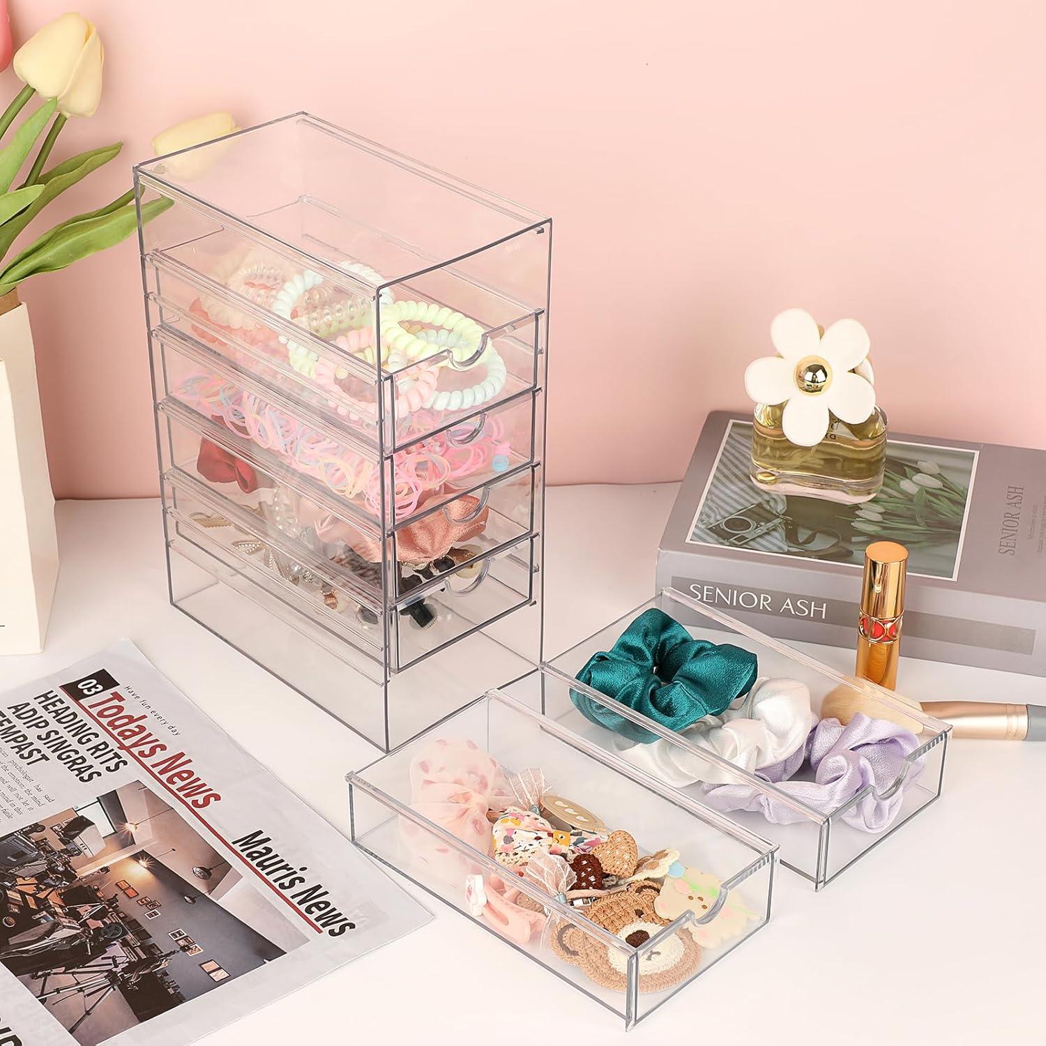 Organizador de Cajones Hipiwe 6 Cajones Plástico Transparente