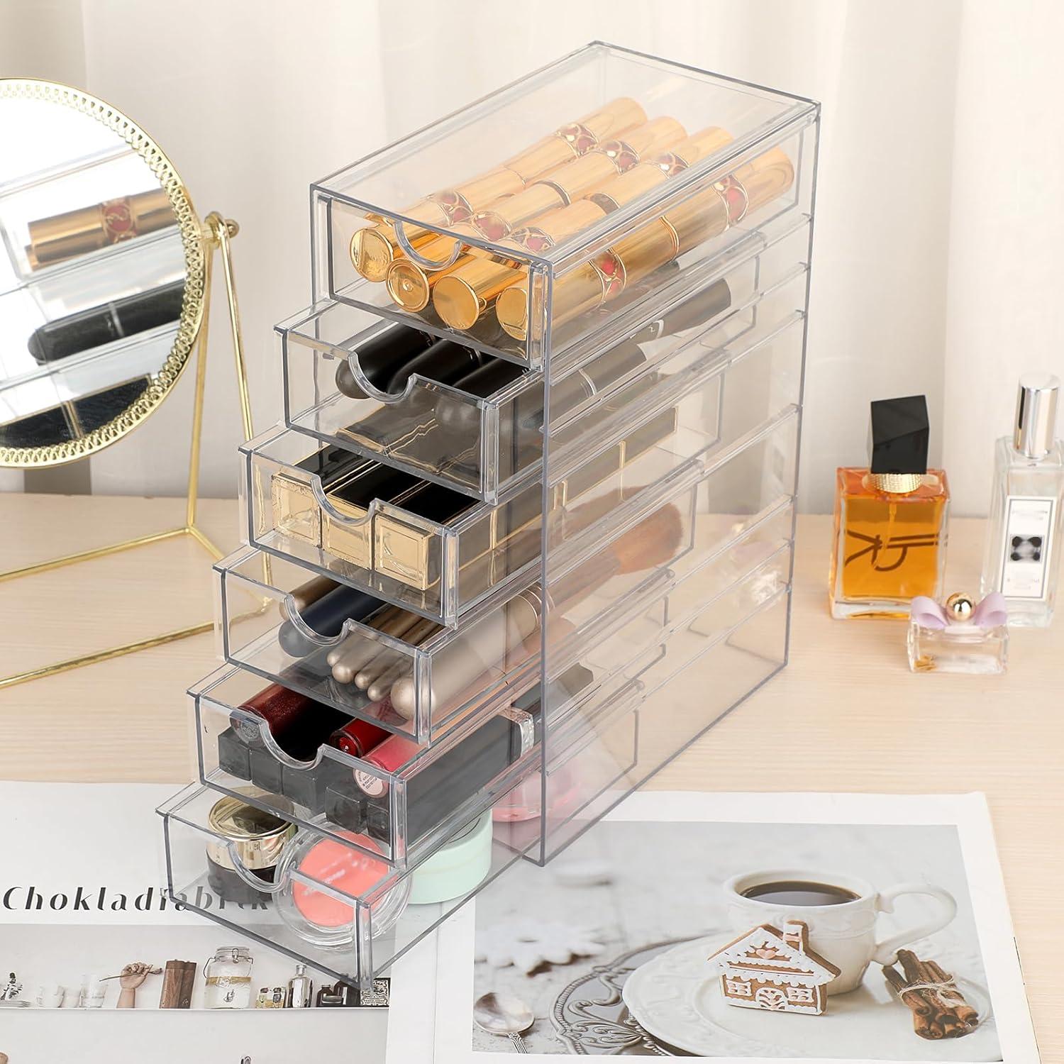 Organizador de Cajones Hipiwe 6 Cajones Plástico Transparente