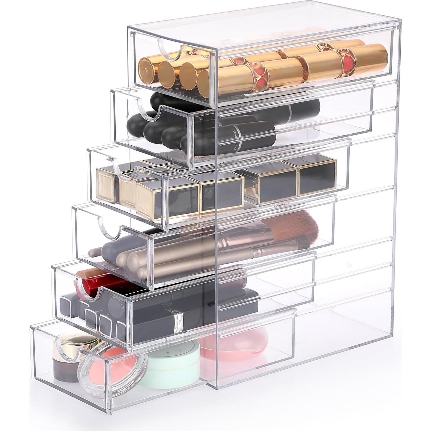 Organizador de Cajones Hipiwe 6 Cajones Plástico Transparente