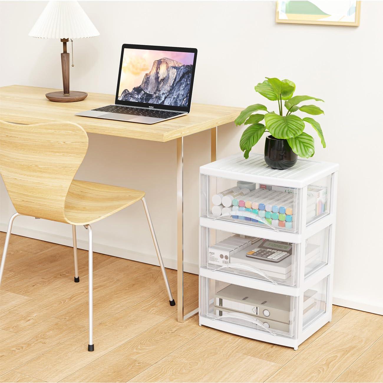 Carro Organizador de Almacenamiento BYCY Blanco 3 Cajones