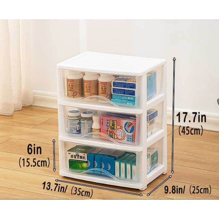 Carro Organizador de Almacenamiento BYCY Blanco 3 Cajones