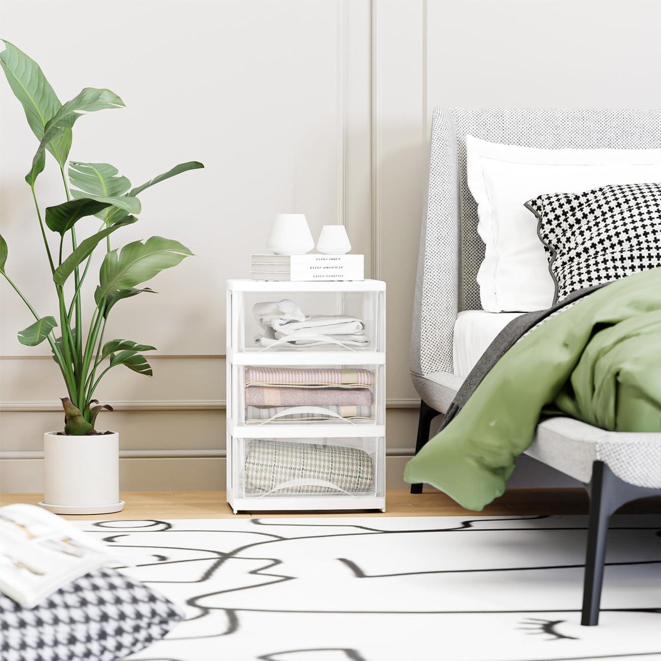 Carro Organizador de Almacenamiento BYCY Blanco 3 Cajones