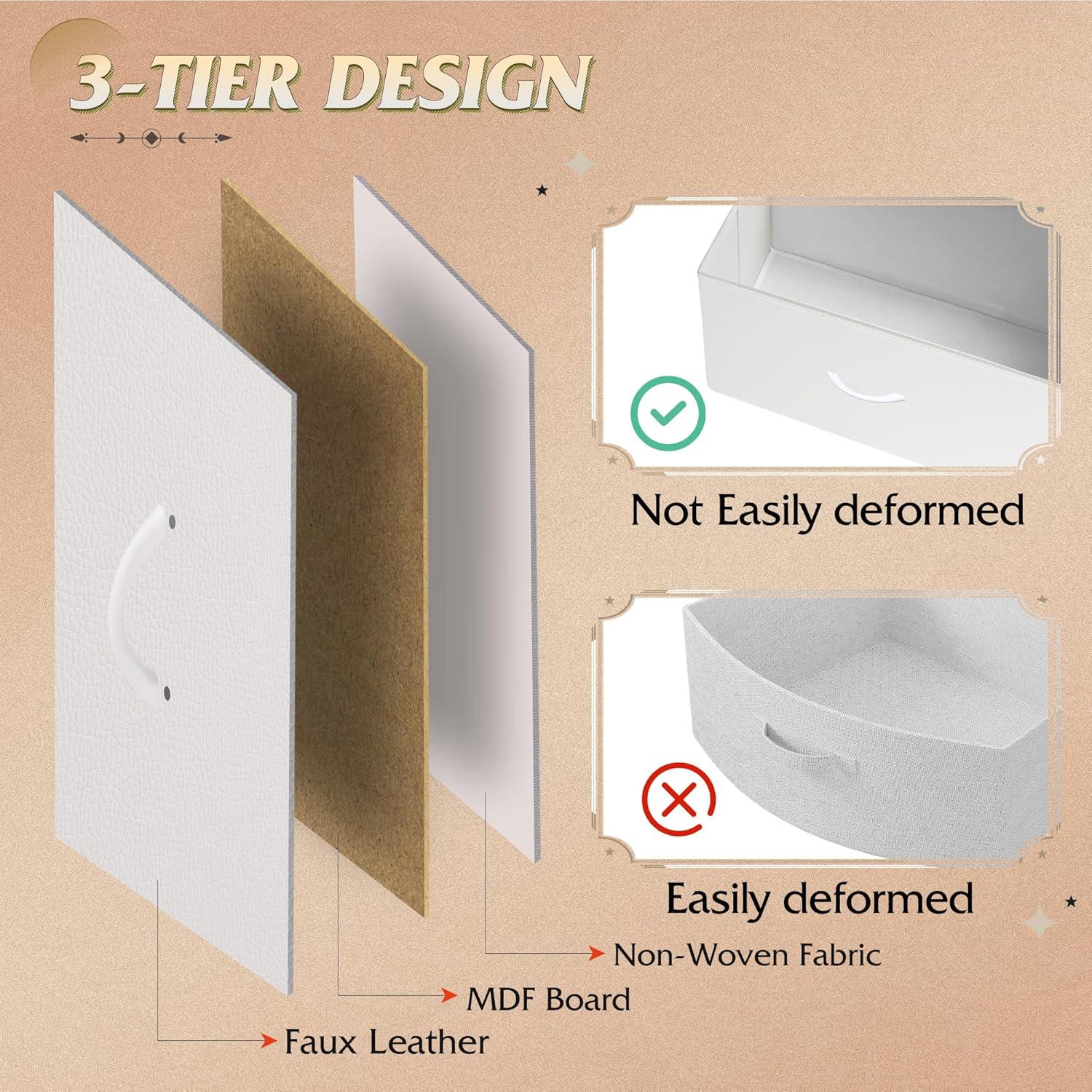 Cajonera WLIVE 3 Cajones con Ruedas, Blanco, 39.88x29.97x74.93 cm