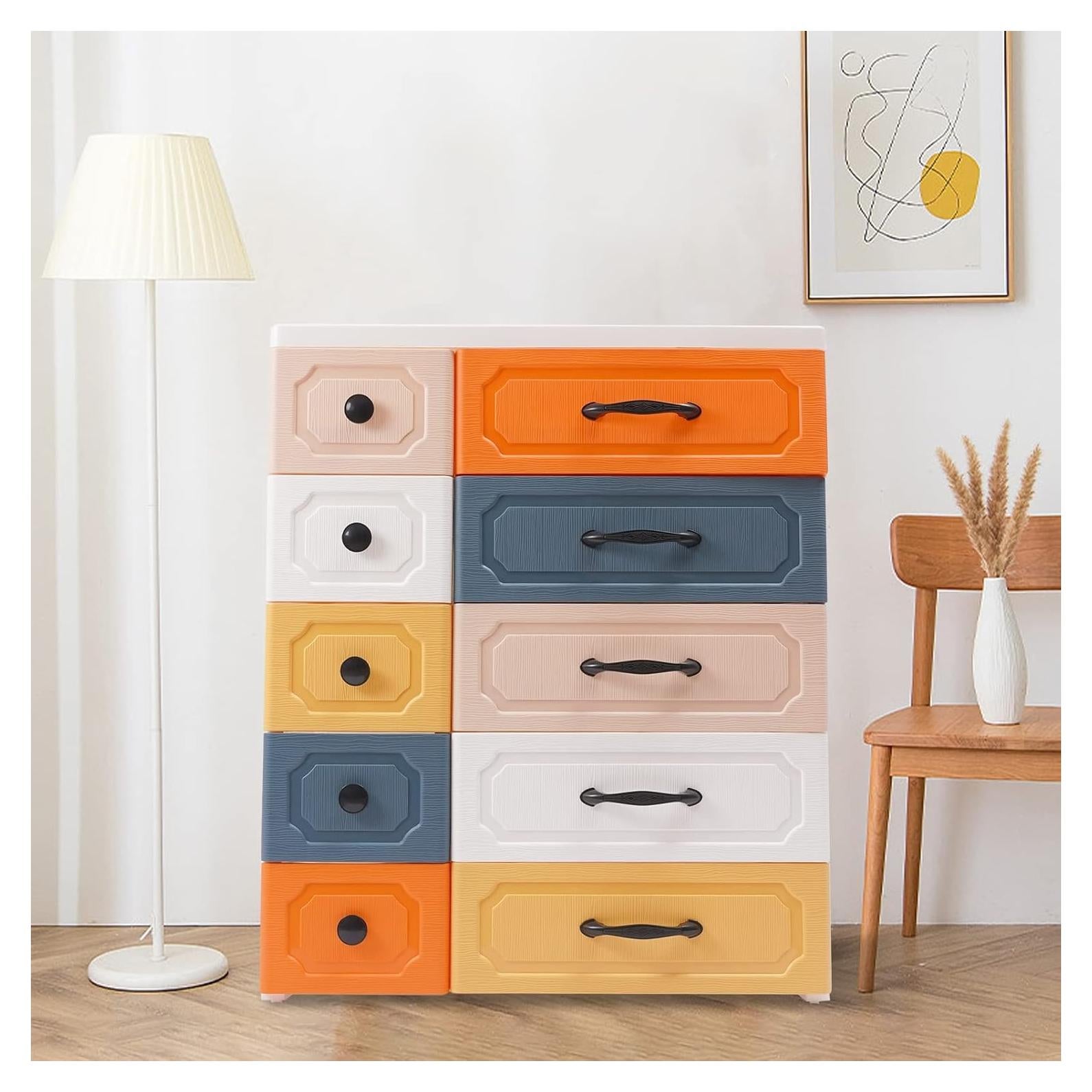 Cajonera Alta de Plástico SuiYuLn 10 Cajones Coloridos 93 cm