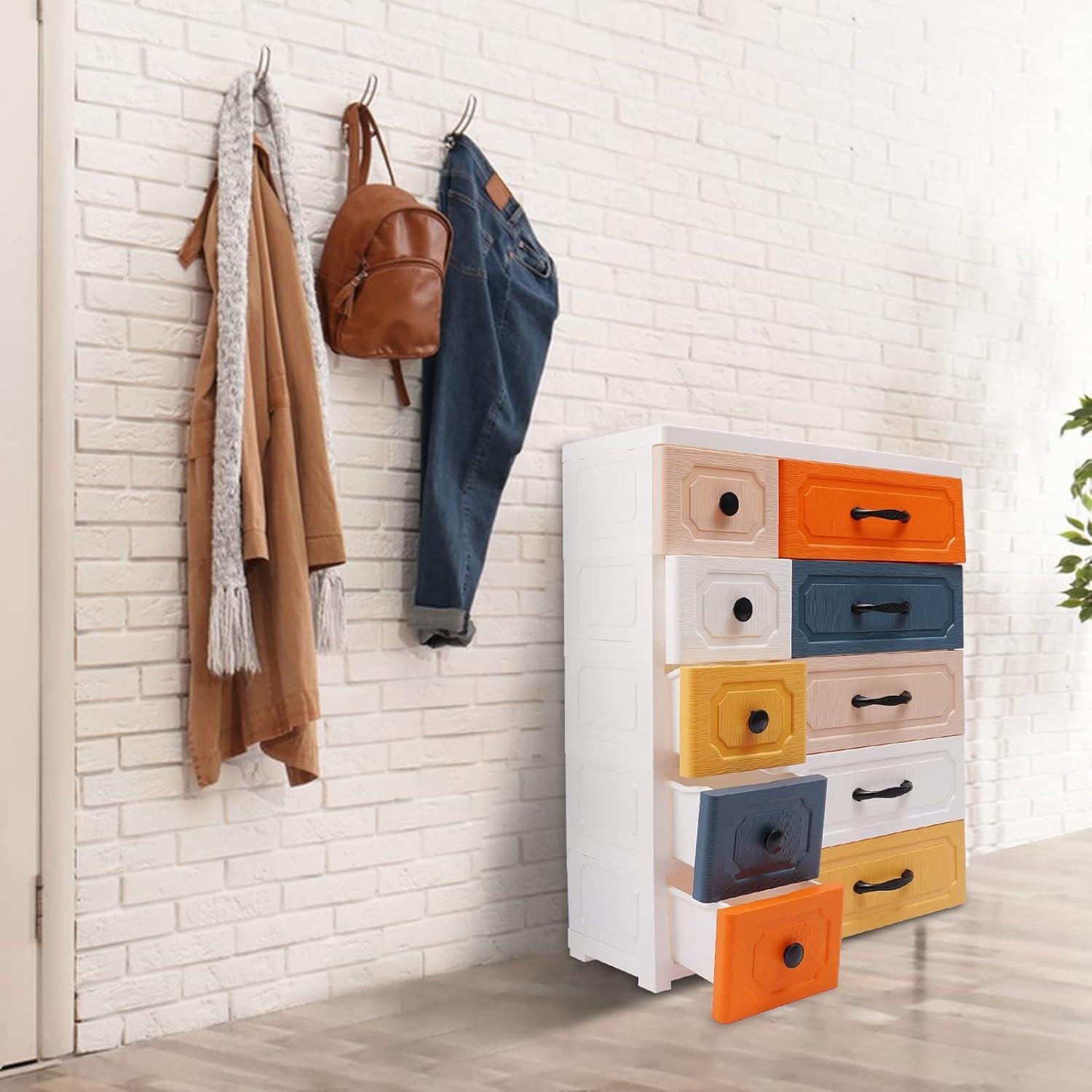 Cajonera Alta de Plástico SuiYuLn 10 Cajones Coloridos 93 cm