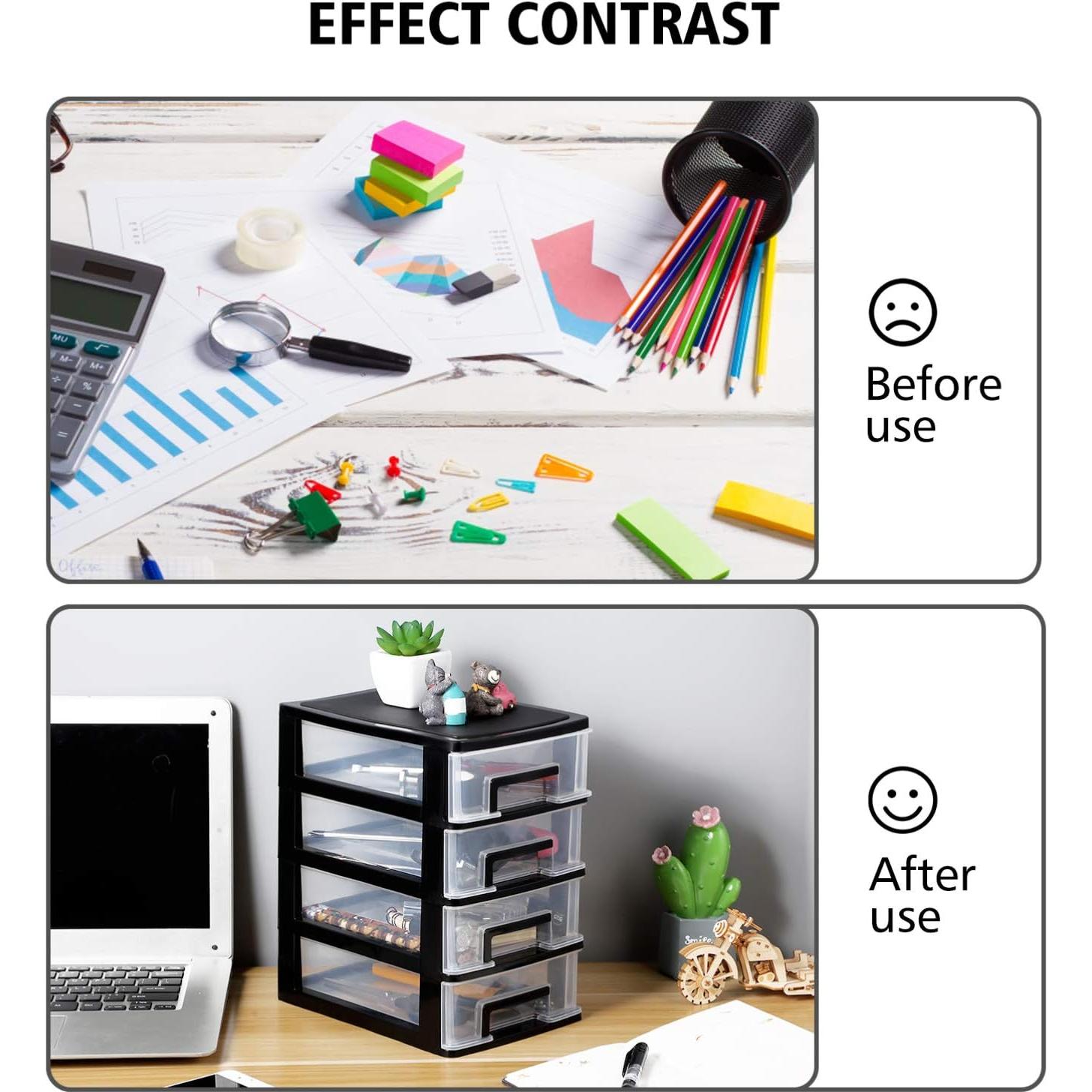 Gabinete Organizador BESPORTBLE 4 Cajones Plástico 15.5x21x25cm