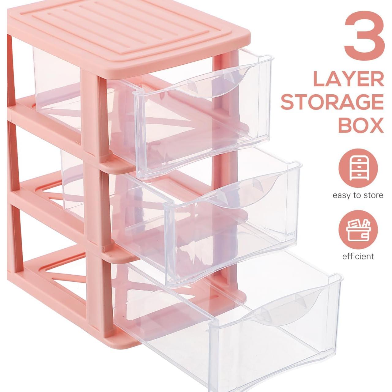 Organizador de Escritorio IMIKEYA Rosa 4 Cajones PP