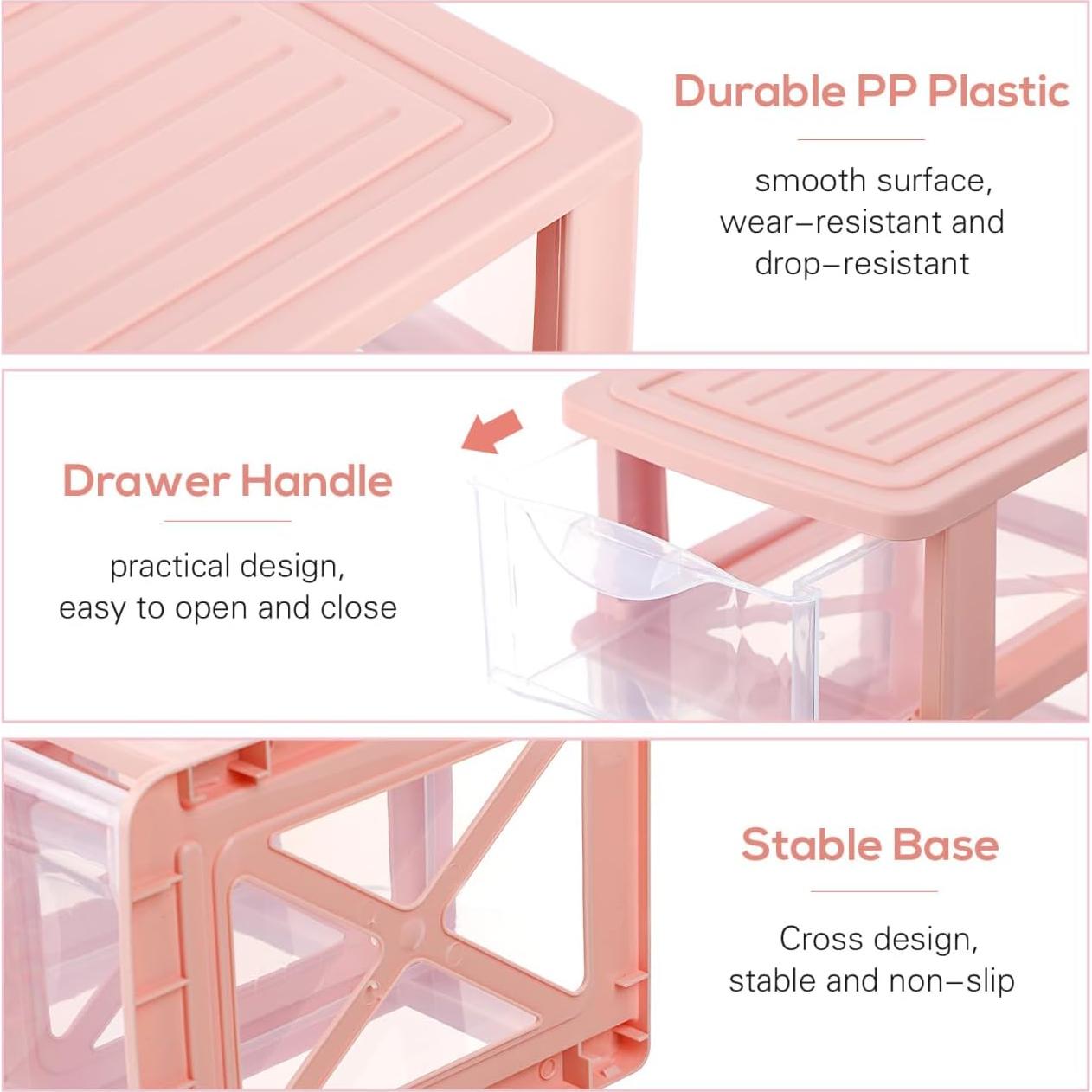 Organizador de Escritorio IMIKEYA Rosa 4 Cajones PP