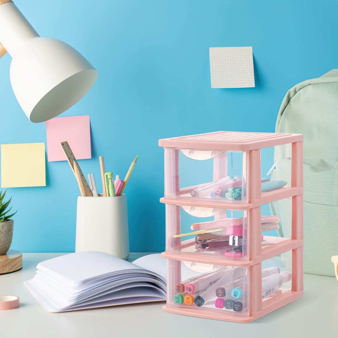 Organizador de Escritorio IMIKEYA Rosa 4 Cajones PP