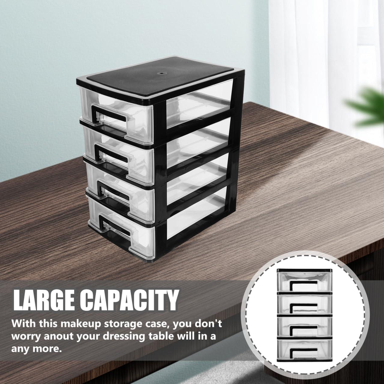 Contenedor de Almacenamiento STOBOK 4 Cajones Plástico Negro