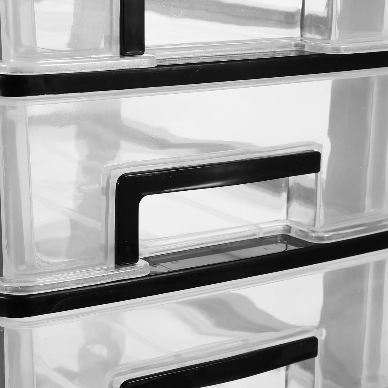 Contenedor de Almacenamiento STOBOK 4 Cajones Plástico Negro