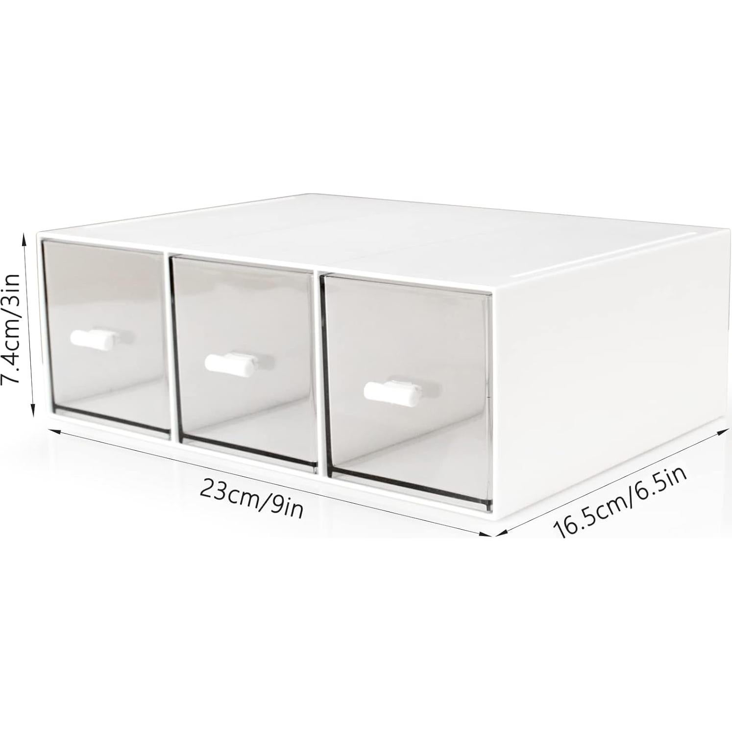 Organizador de Cajones Kulusion Blanco 3 Compartimentos Apilable