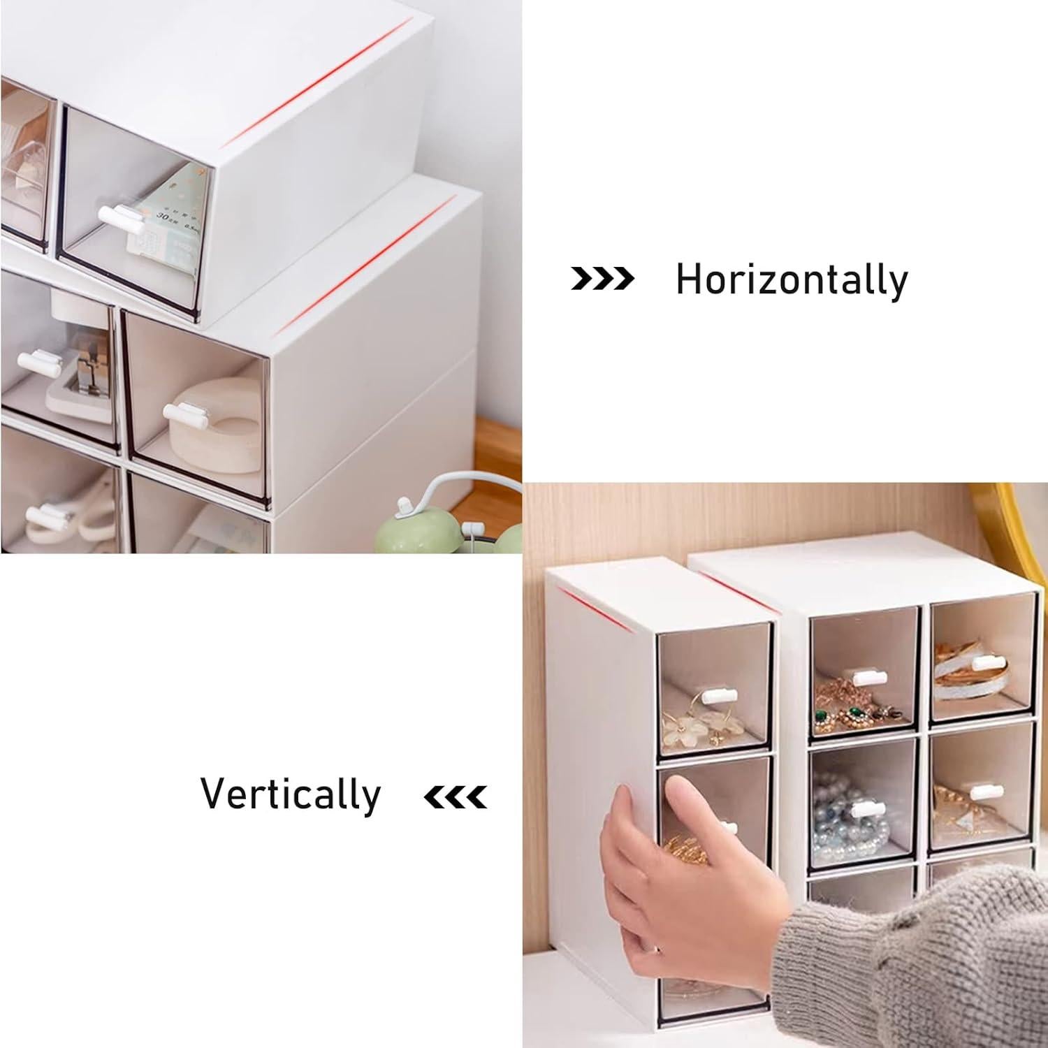 Organizador de Cajones Kulusion Blanco 3 Compartimentos Apilable