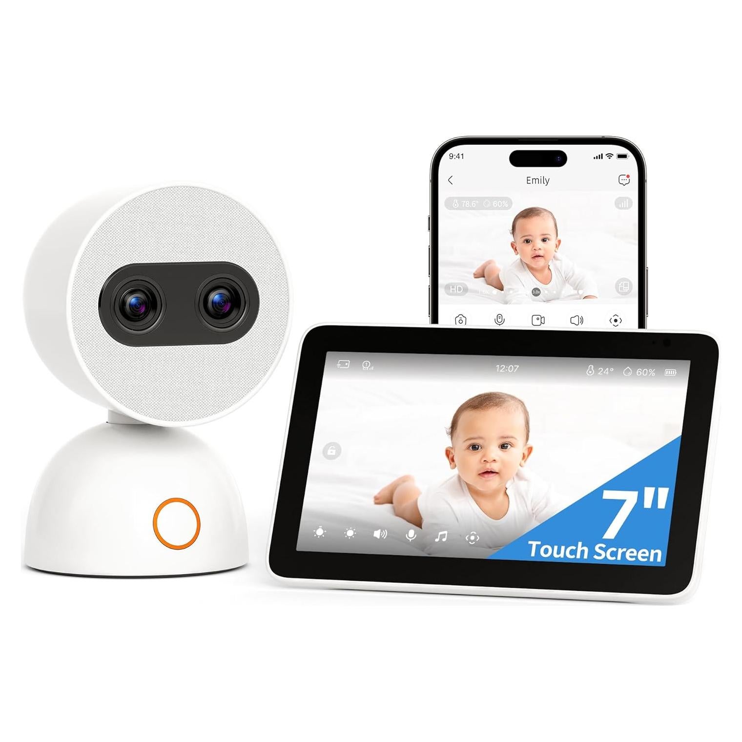 Monitor de Bebé Simsky 2 Cámaras 4MP Pantalla 7" WiFi