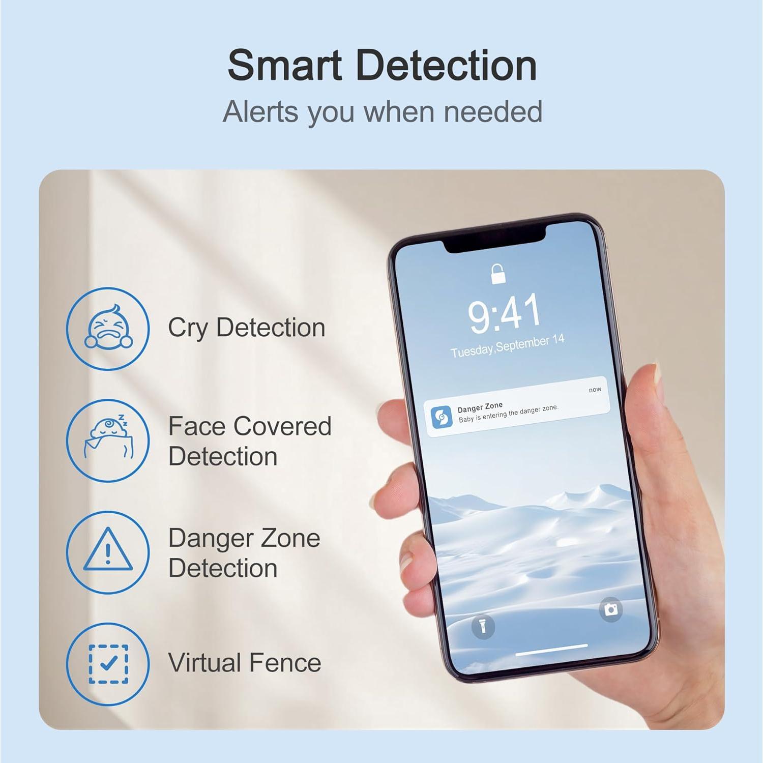 Monitor de Bebé Simsky 2 Cámaras 4MP Pantalla 7" WiFi