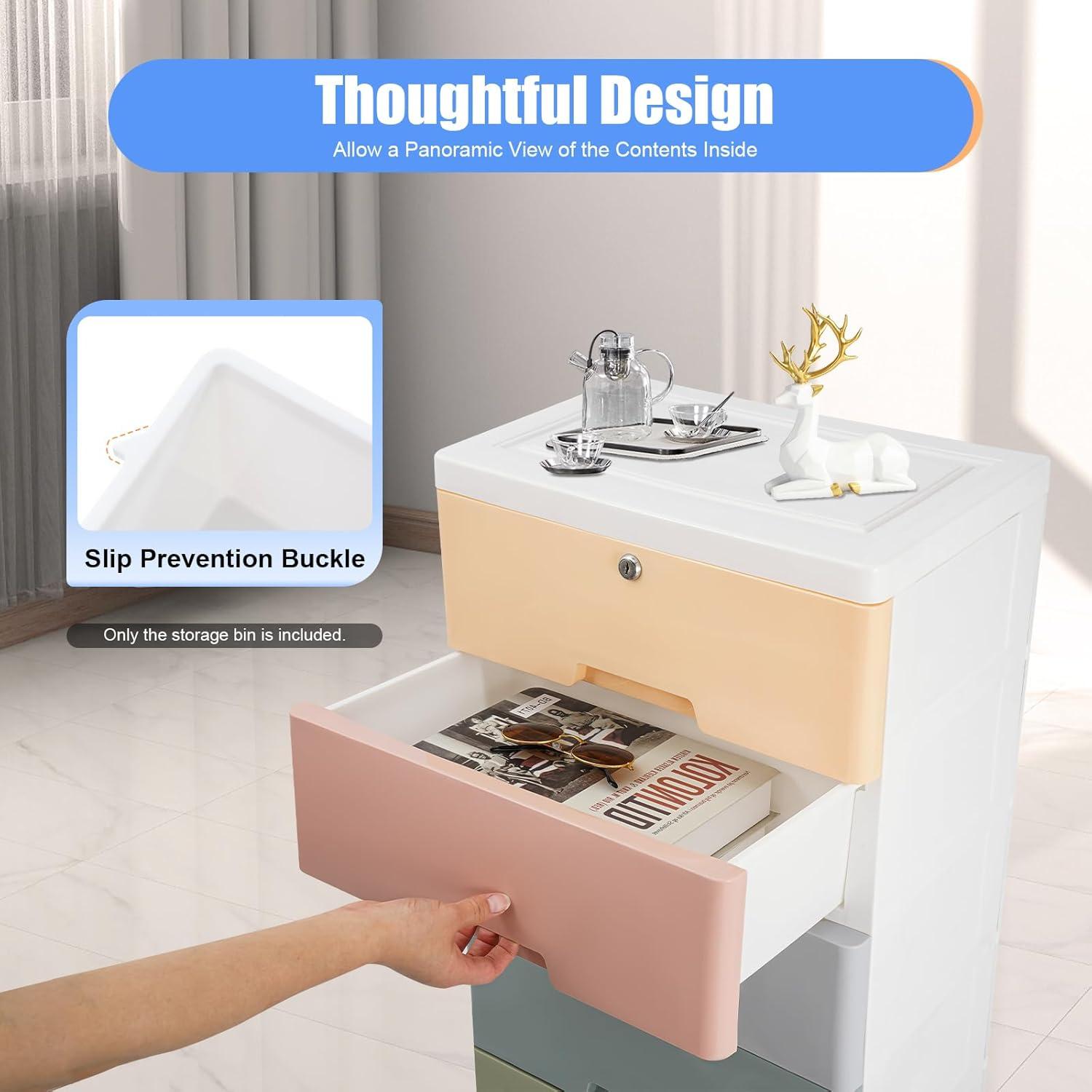 Armario de Plástico SAHUANIYE 5 Cajones Colorido 80cm