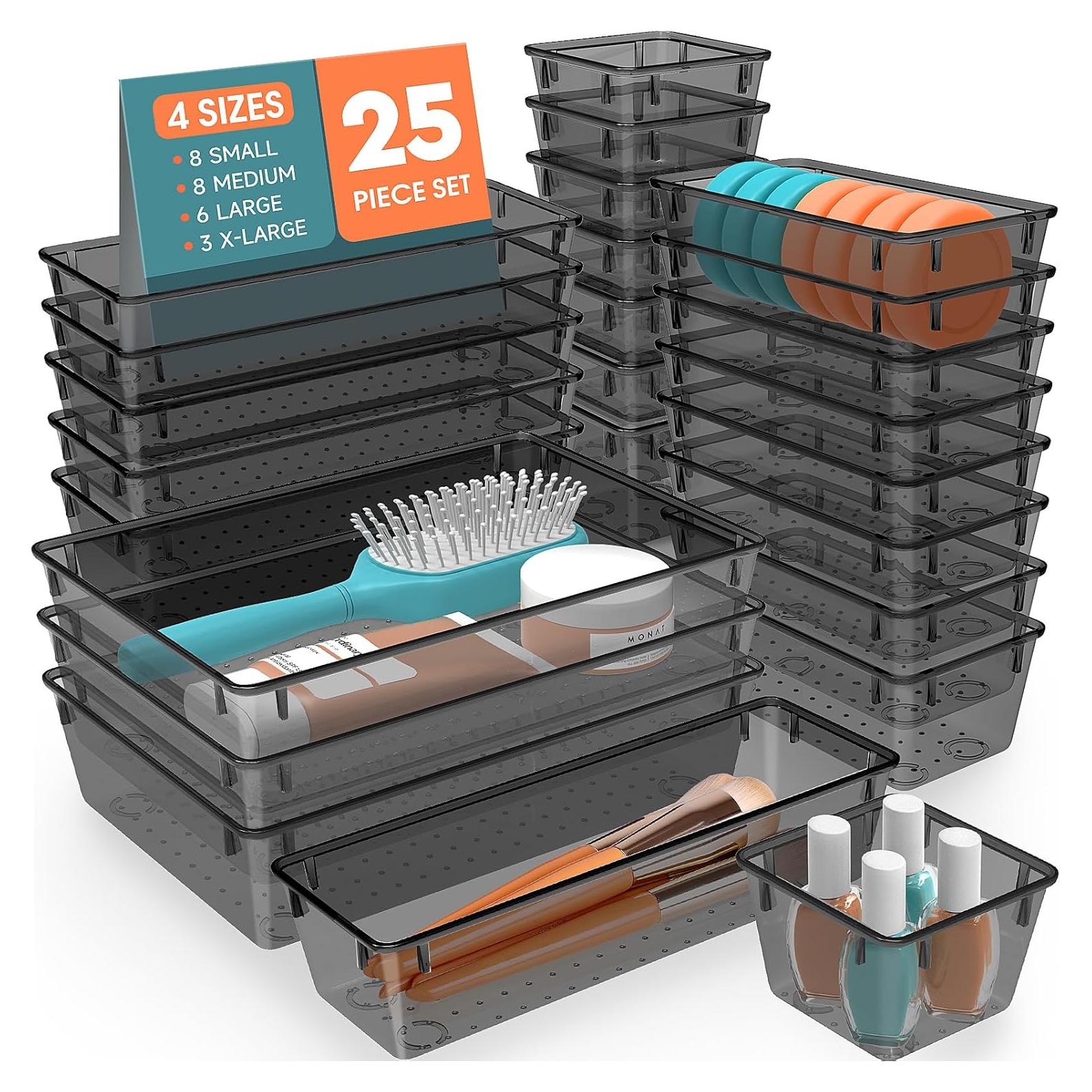 Organizador de Cajones SpaceHacks 25 Piezas Plástico Negro