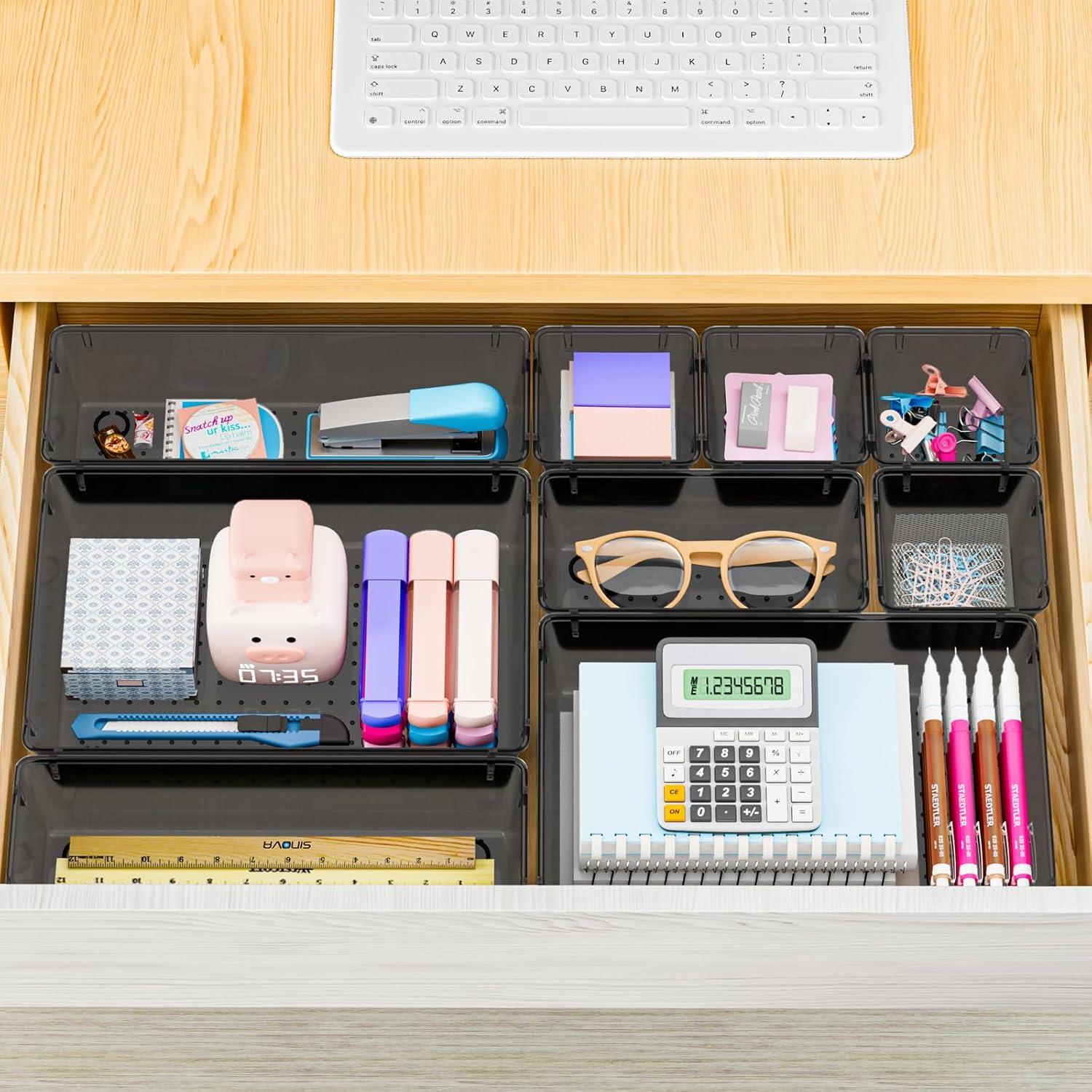 Organizador de Cajones SpaceHacks 25 Piezas Plástico Negro