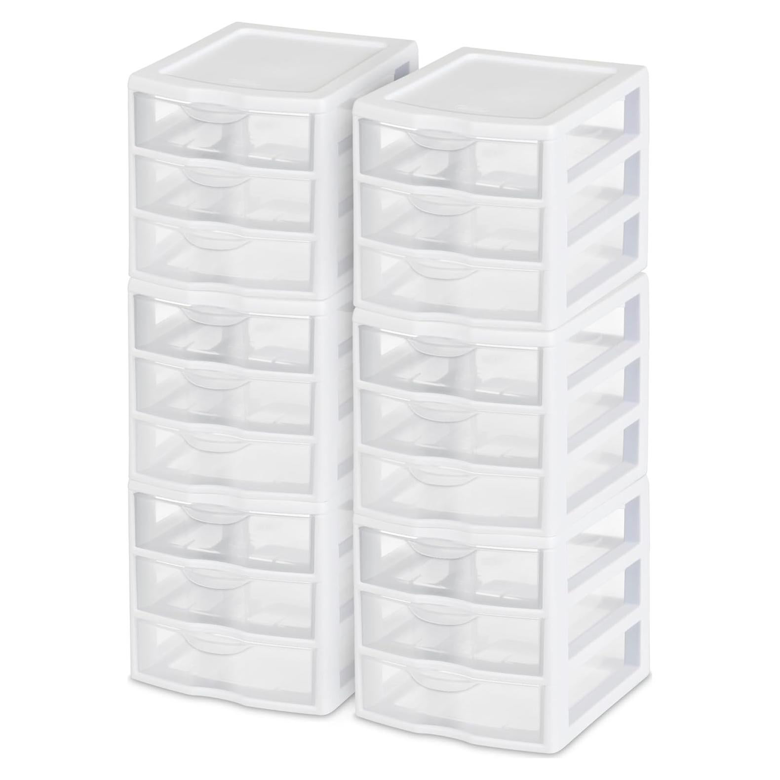 Cajones de Almacenamiento Sterilite 6-Pack 3 Cajones Blanco