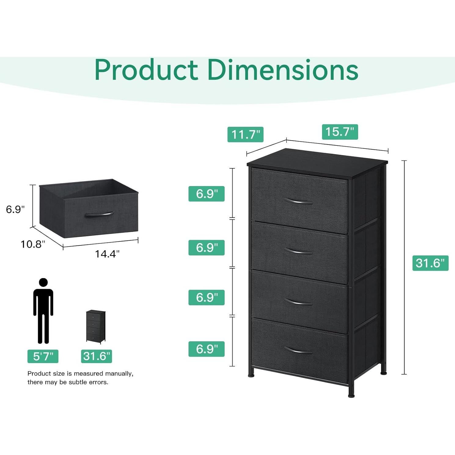 Cajonera AODK 4 Cajones Tela Estructura Acero Negra